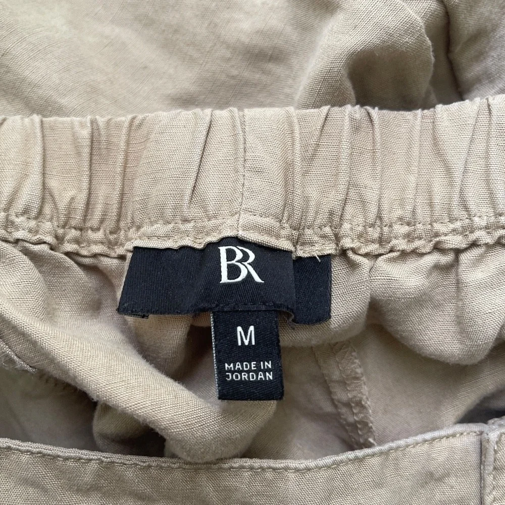Banana Republic Khaki Linen‎ Blend Elastic Waist Pants M